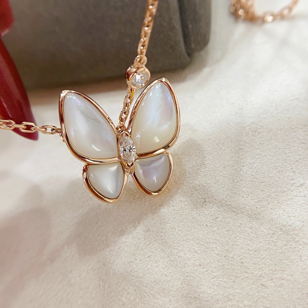 Van Cleef & Arpels VCA白贝母蝴蝶项链