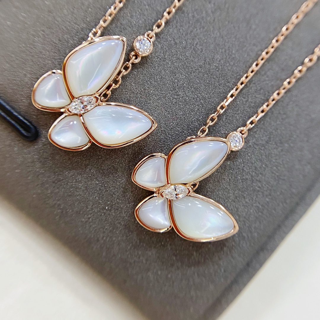 Van Cleef & Arpels VCA白贝母蝴蝶项链