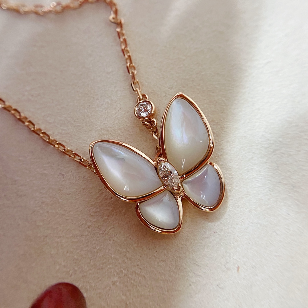 Van Cleef & Arpels VCA白贝母蝴蝶项链