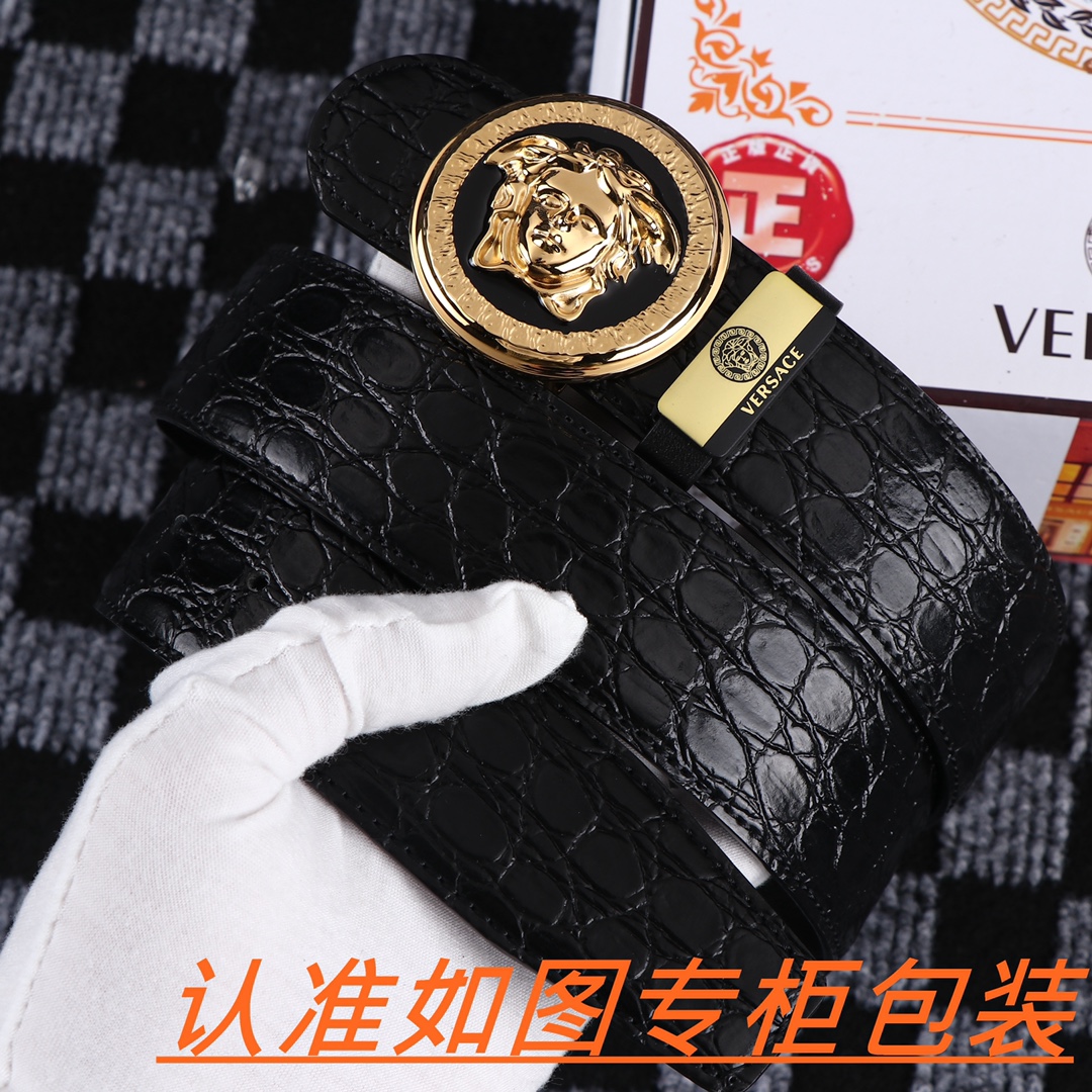 Versace Belts Men Steel Buckle Cowhide Genuine Leather