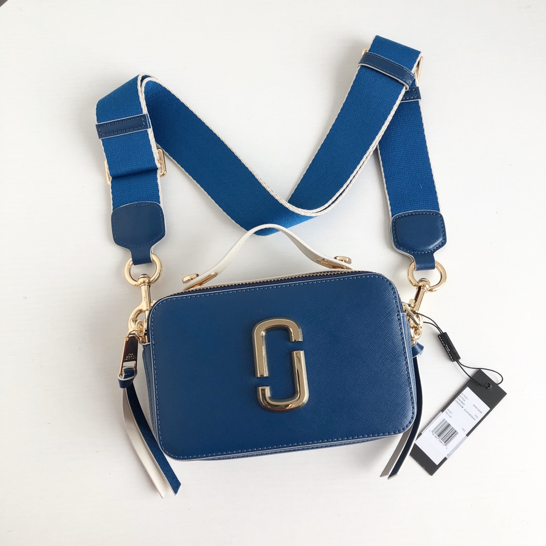Marc Jacobs ～大号/Marc Jacobs/莫杰春夏多色牛皮立体金属徽标百搭相机包女包sure shot净版单肩斜挎手拎相机包 尺寸：21