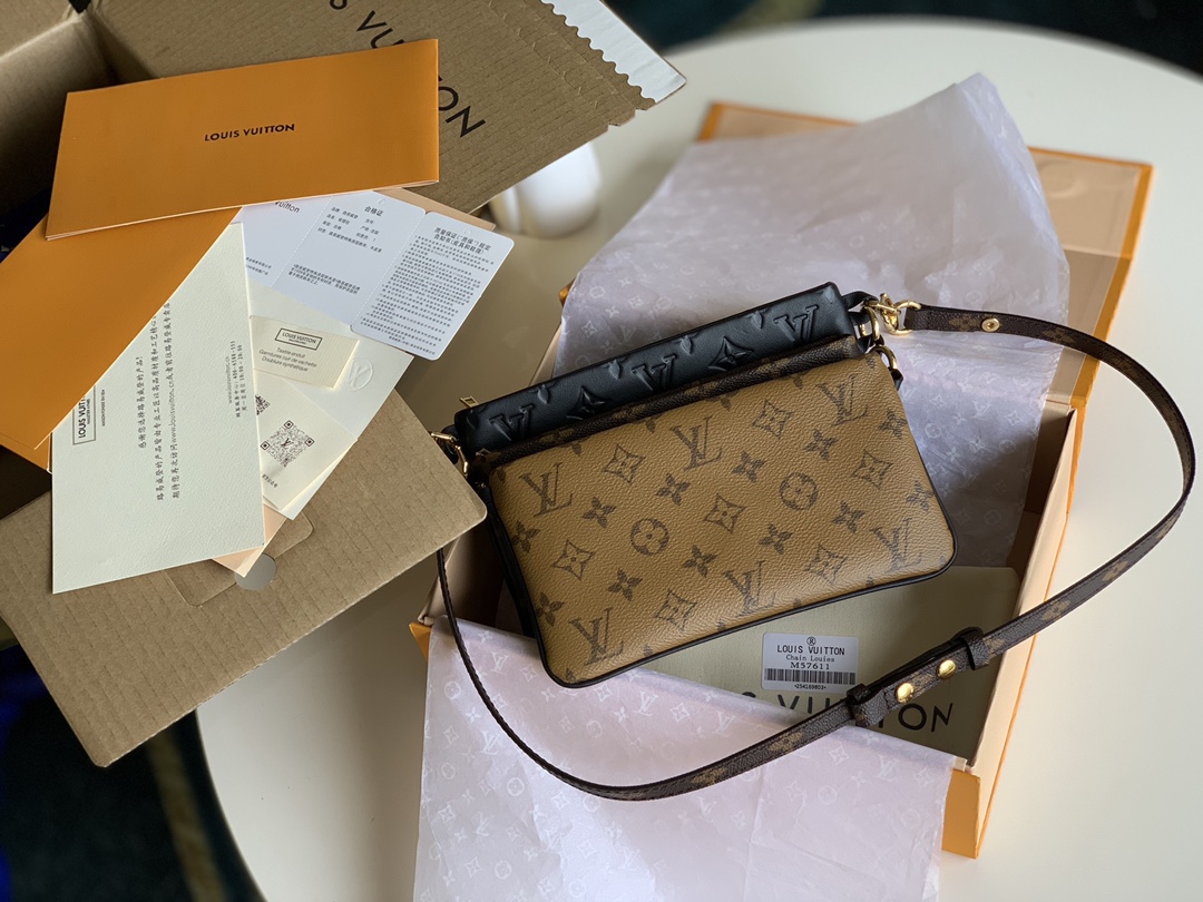 NO:395852,【Exclusive real photo M57611】PREFALL POCHETTE series Full-skinned presbyopia yellow flower three-in-one for men and women, removable and multi-purpose one pack, disc size 22x12x1cm.,LV【Original leather】,louis vuitton19860909【独家实拍M57611】PREFALL POCHETTE系列 全皮老花黄花三合1 男女通用 可拆卸使用 一包多用 盘它 尺寸22x12x1cm .,LV【原厂皮】,louis vuitton,Bag