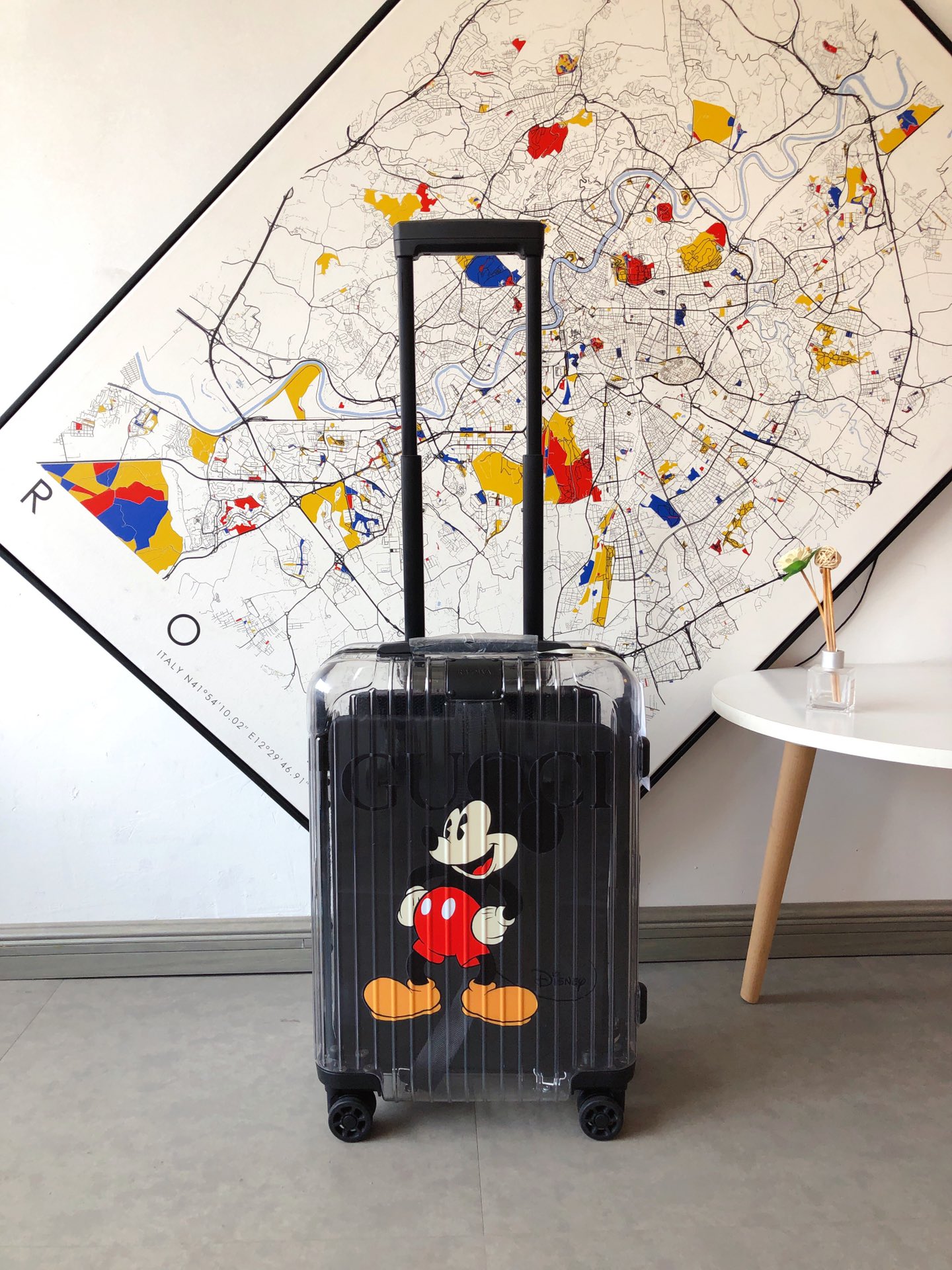 Tamaño especial 350 original, maleta del mismo estilo que Gucci, modelo de graffiti de Mickey Mouse, ruedas universales…