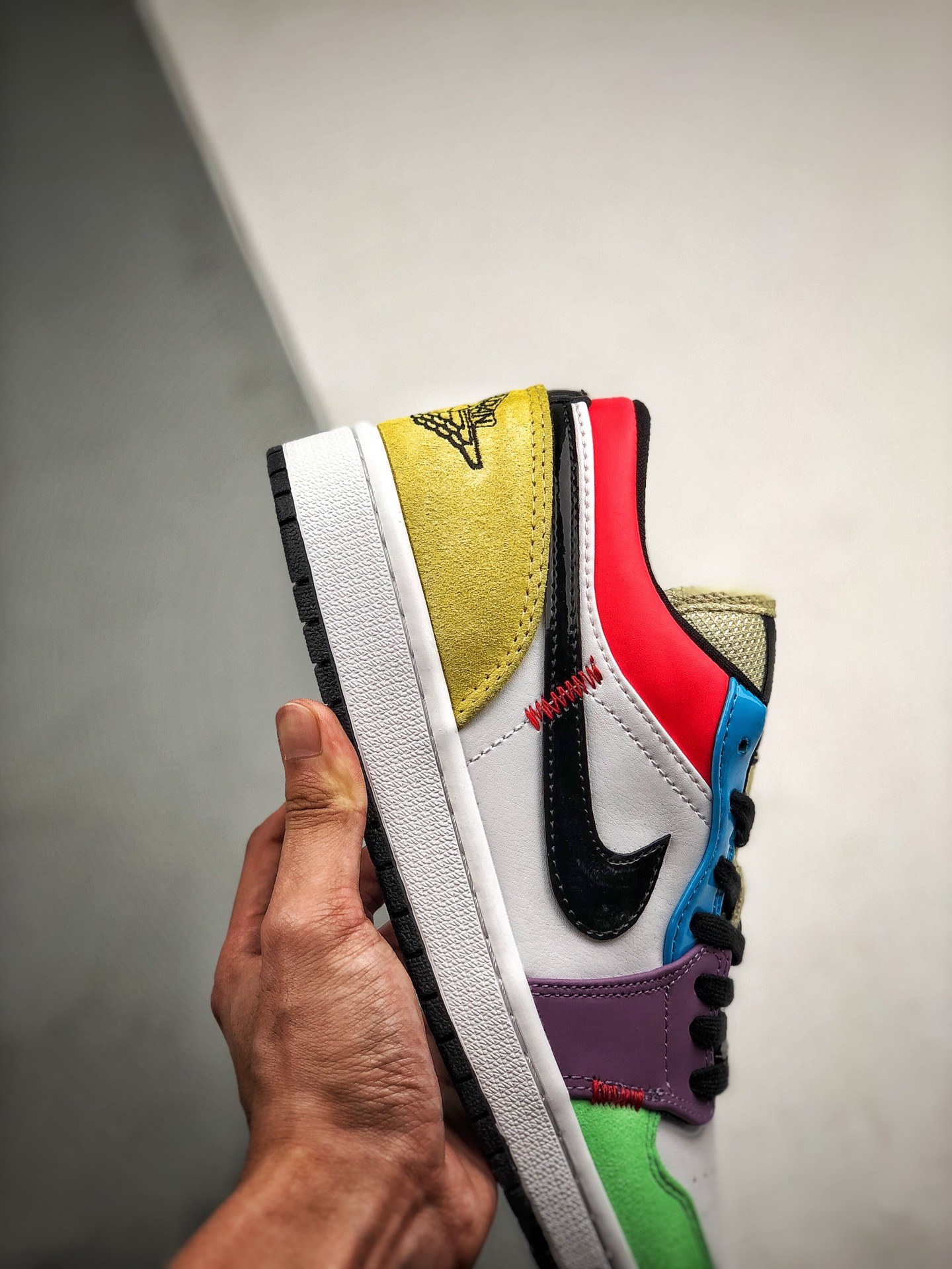 210 Air Jordan 1 Low 彩蛋拼接  头层小牛皮 鞋舌AJ原厂