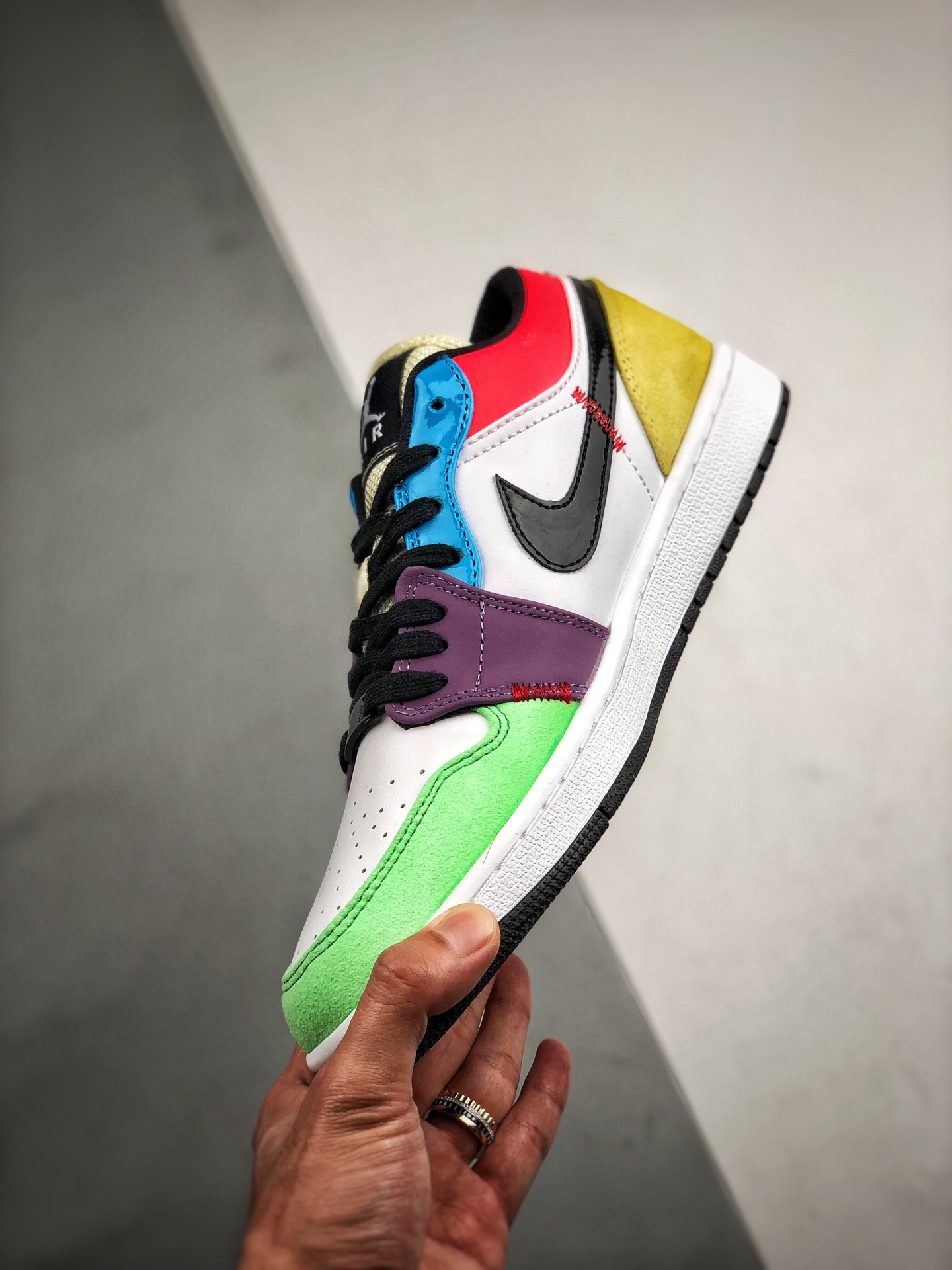 210 Air Jordan 1 Low 彩蛋拼接  头层小牛皮 鞋舌AJ原厂