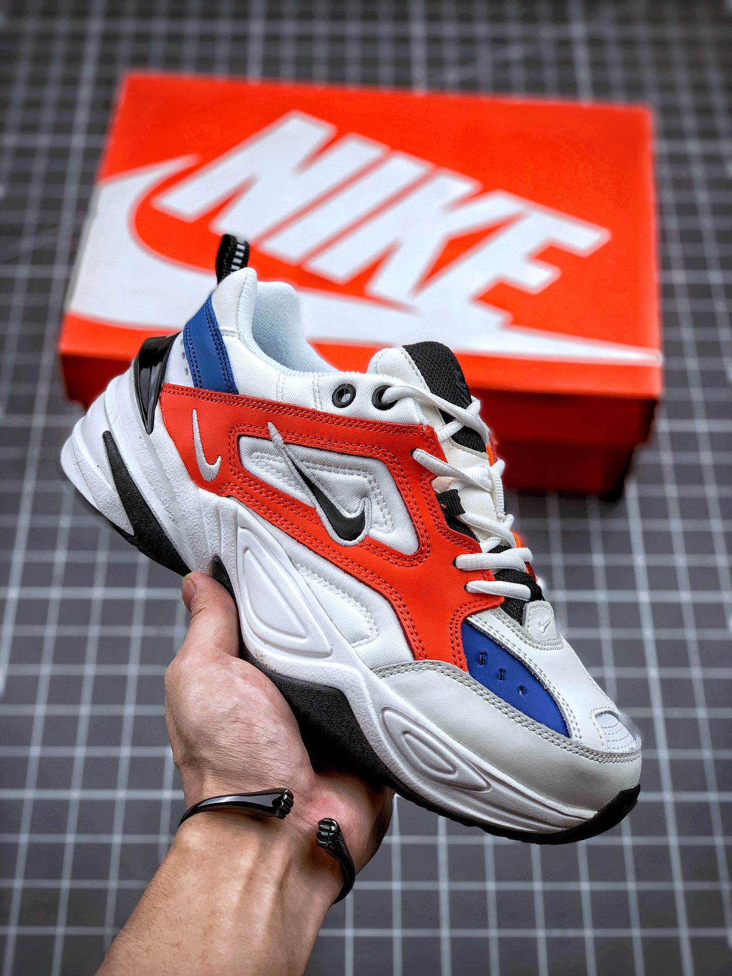 170 Nike M2K Tekno 白蓝红 复古老爹鞋休闲百搭慢跑鞋货号：BV7075-001