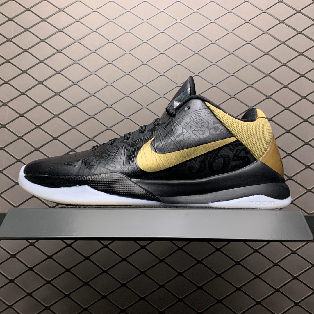 300 纯原版本 Nike Zoom Kobe 5 科比5代 殿堂级情怀配色 黑金大舞台”BIG STAGE” 386429-008 男子实战篮球鞋