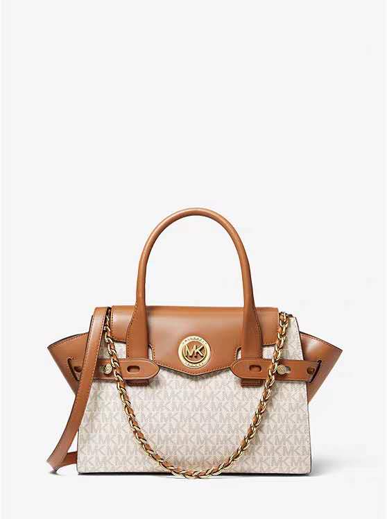 Michael Kors 耳朵包棕色拼白色