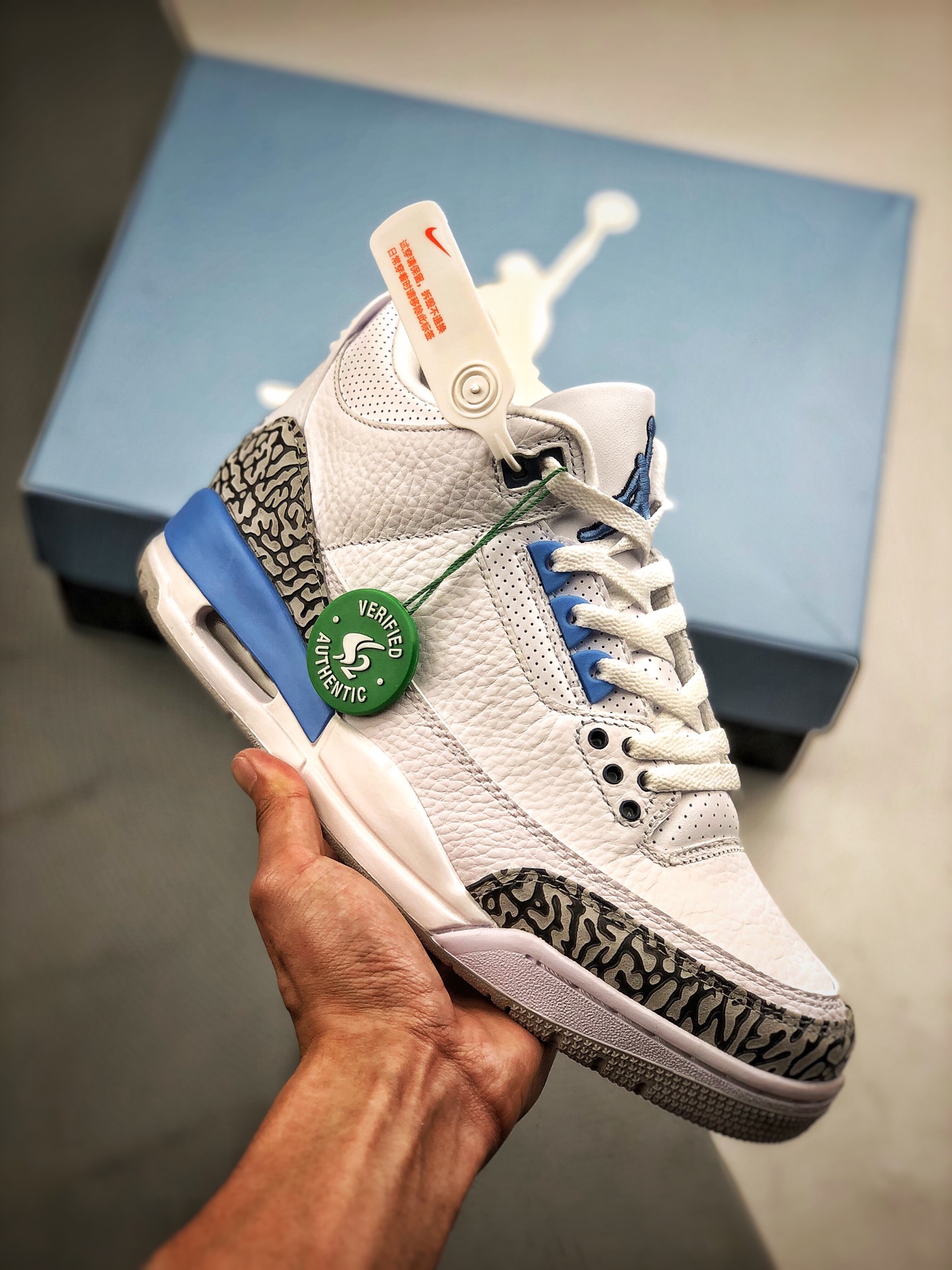 Apoyo contra reembolso Línea de producción pura Nuevo producto Air Jordan 3 Retro Valor Blue Azul Carolina Ho…