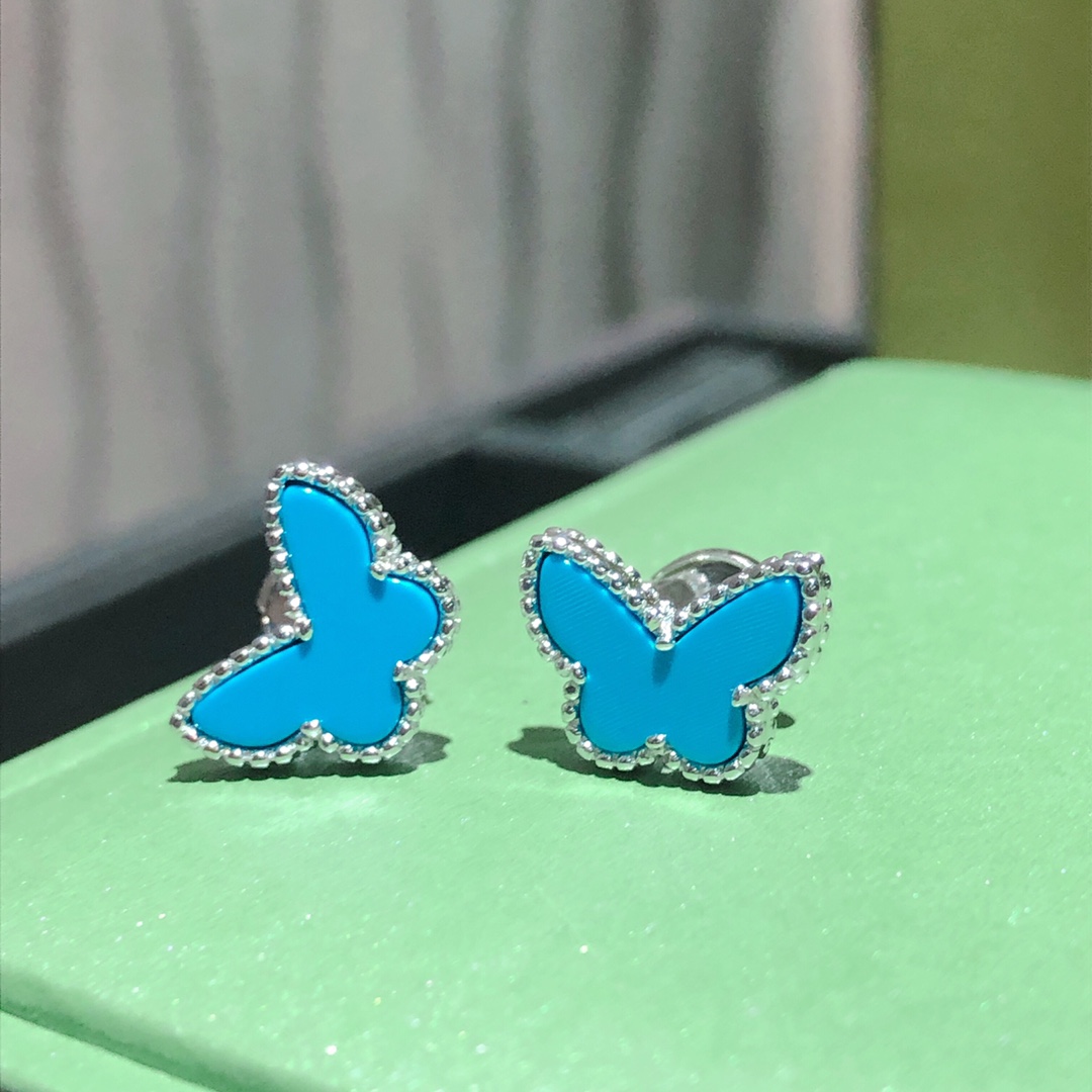 NO:100953,Mini cute style spring and summer color blue turquoise earrings Platinum/rose gold with flying saucer plugs, Vac earrings19860909Mini可爱风 春夏 颜色 蓝松石耳钉 白金/玫金 配飞碟塞,Vac耳钉,Jewelry