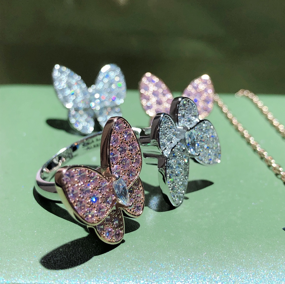 NO:102832,Two Butterfly pink suit Princess pink butterfly suit, Vac necklace VcA ring, necklace, ring19860909Two Butterfly粉色套装 公主粉蝴蝶套装,Vac项链VcA戒指,necklace,ring,Jewelry