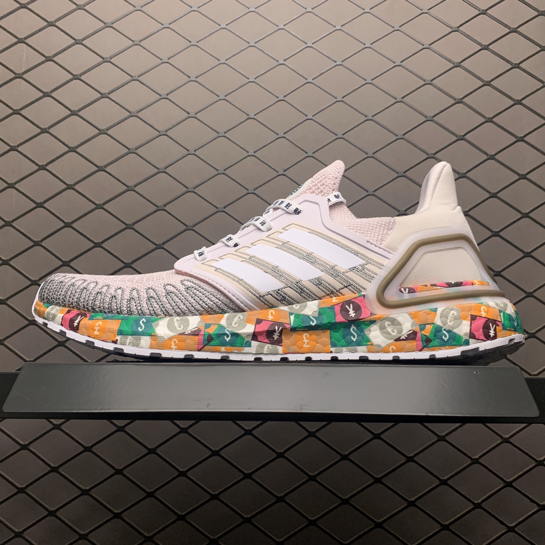 230 新版本 Adidas 阿迪达斯 Ultra Boost 20 超弹力爆米花中底休闲跑步鞋 FX8890