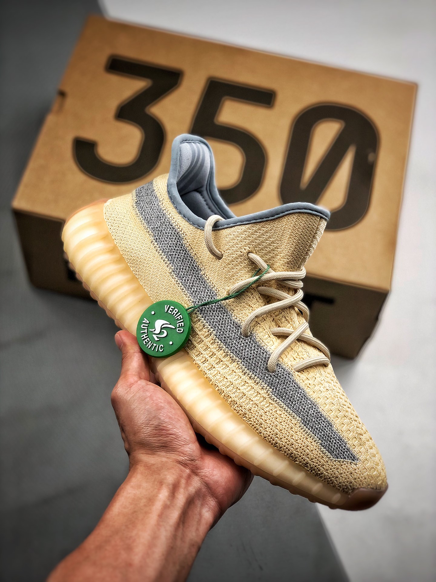 Apoyo contra reembolso S2 canal especial Edición exclusiva pura original Yeezy 350V2 "Linen" Lino Crema 🔝Probado sin p…