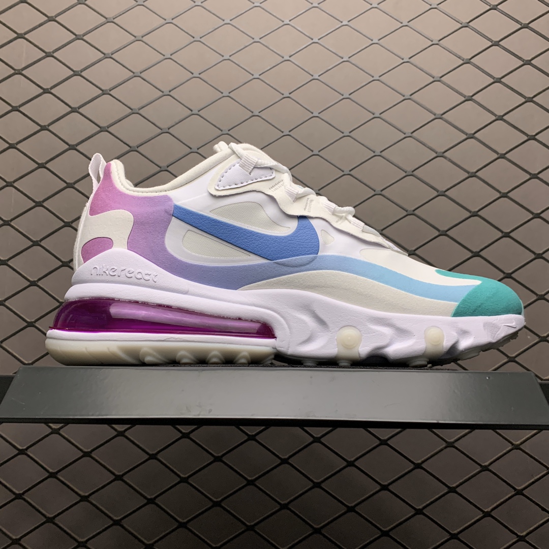 130  Nike Max 270 React 混合科技 半掌气垫跑步鞋 AT6174-102