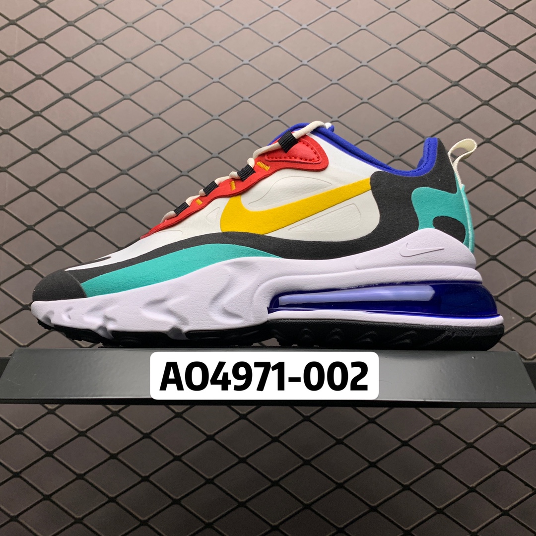 130  Nike Max 270 React 混合科技 半掌气垫跑步鞋 AO4971-002