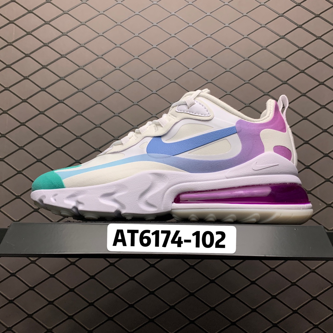 130  Nike Max 270 React 混合科技 半掌气垫跑步鞋 AT6174-102