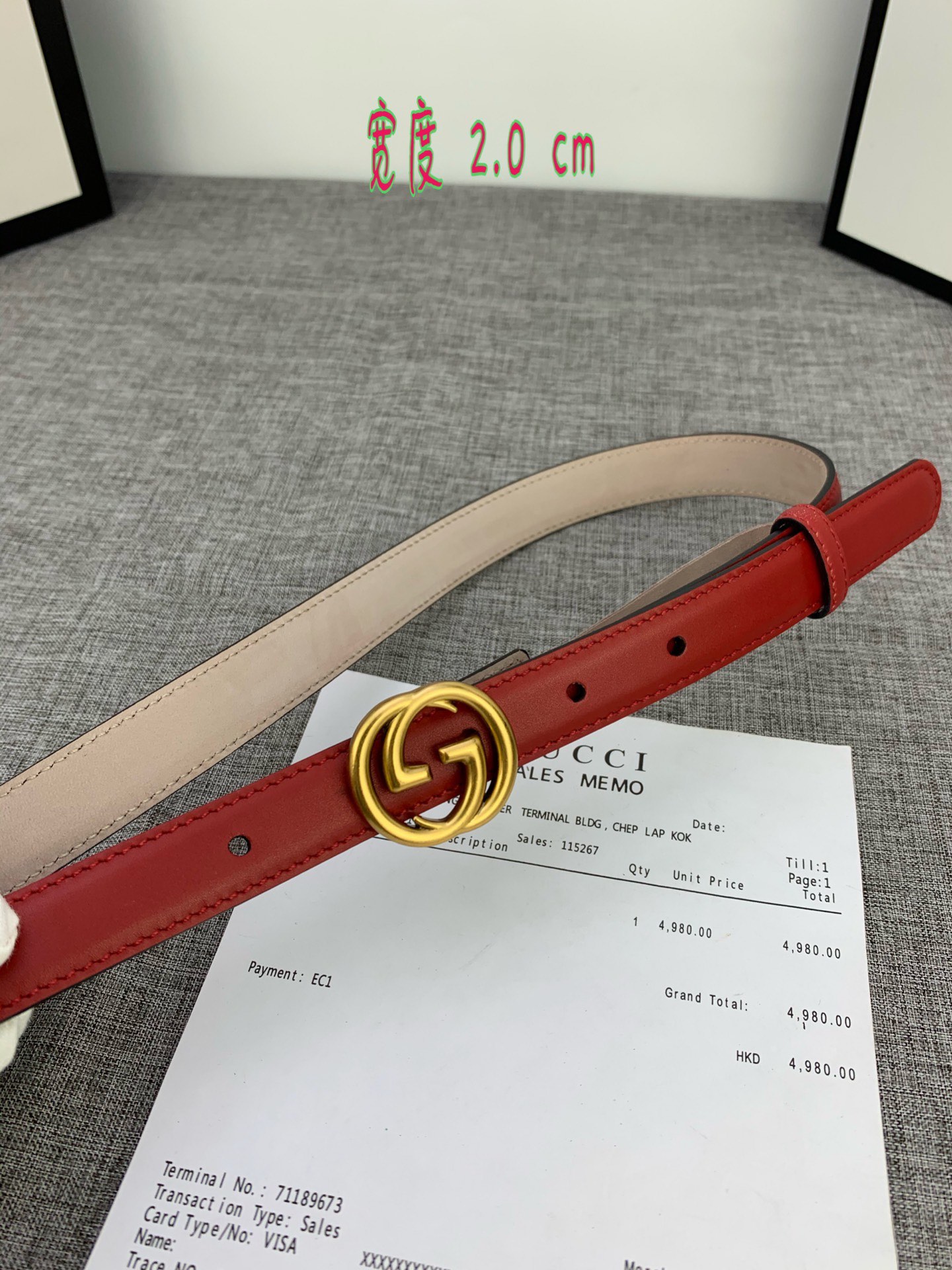 G U C C I 此细款腰带用采光头小层牛皮