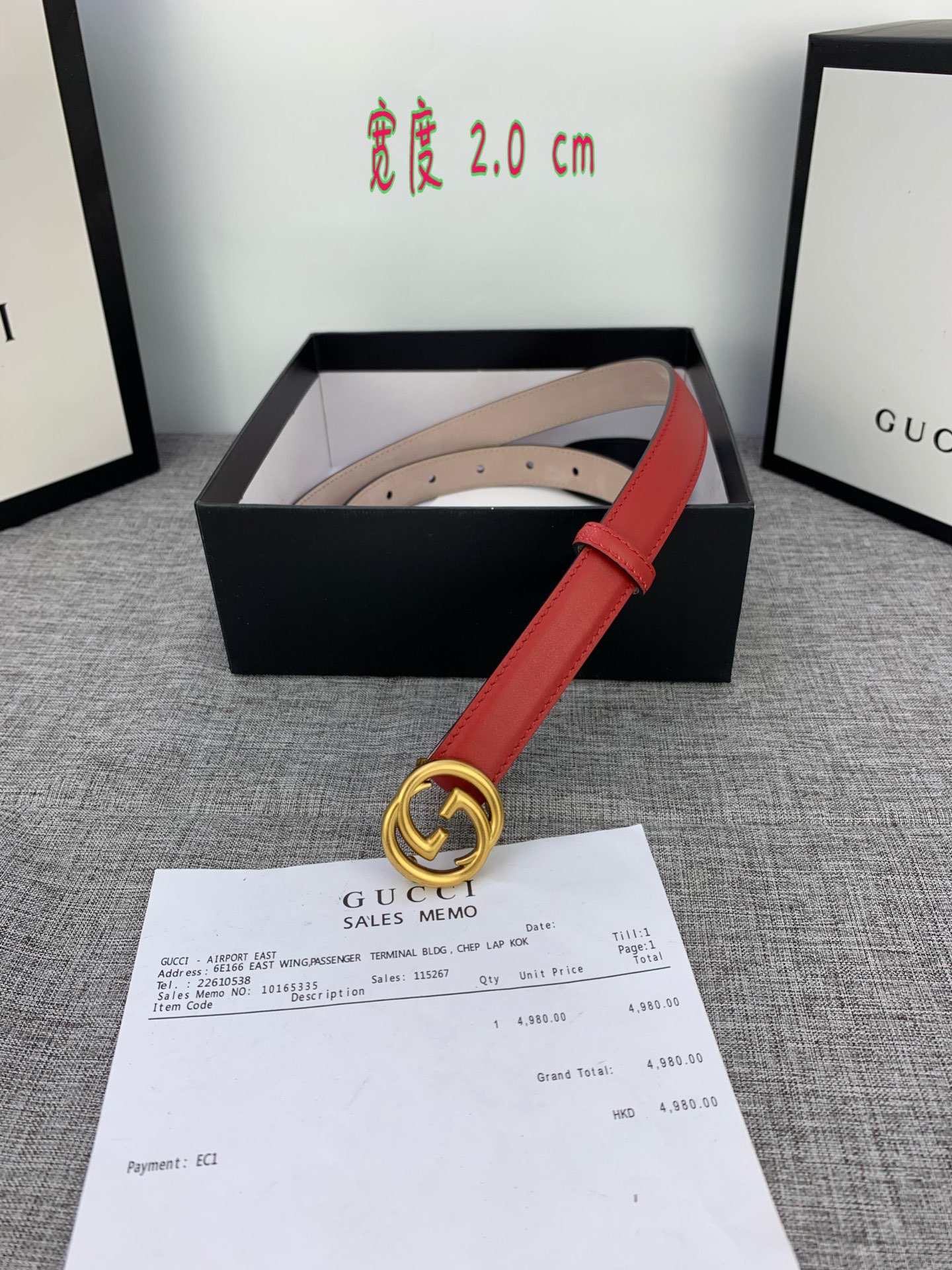 G U C C I 此细款腰带用采光头小层牛皮