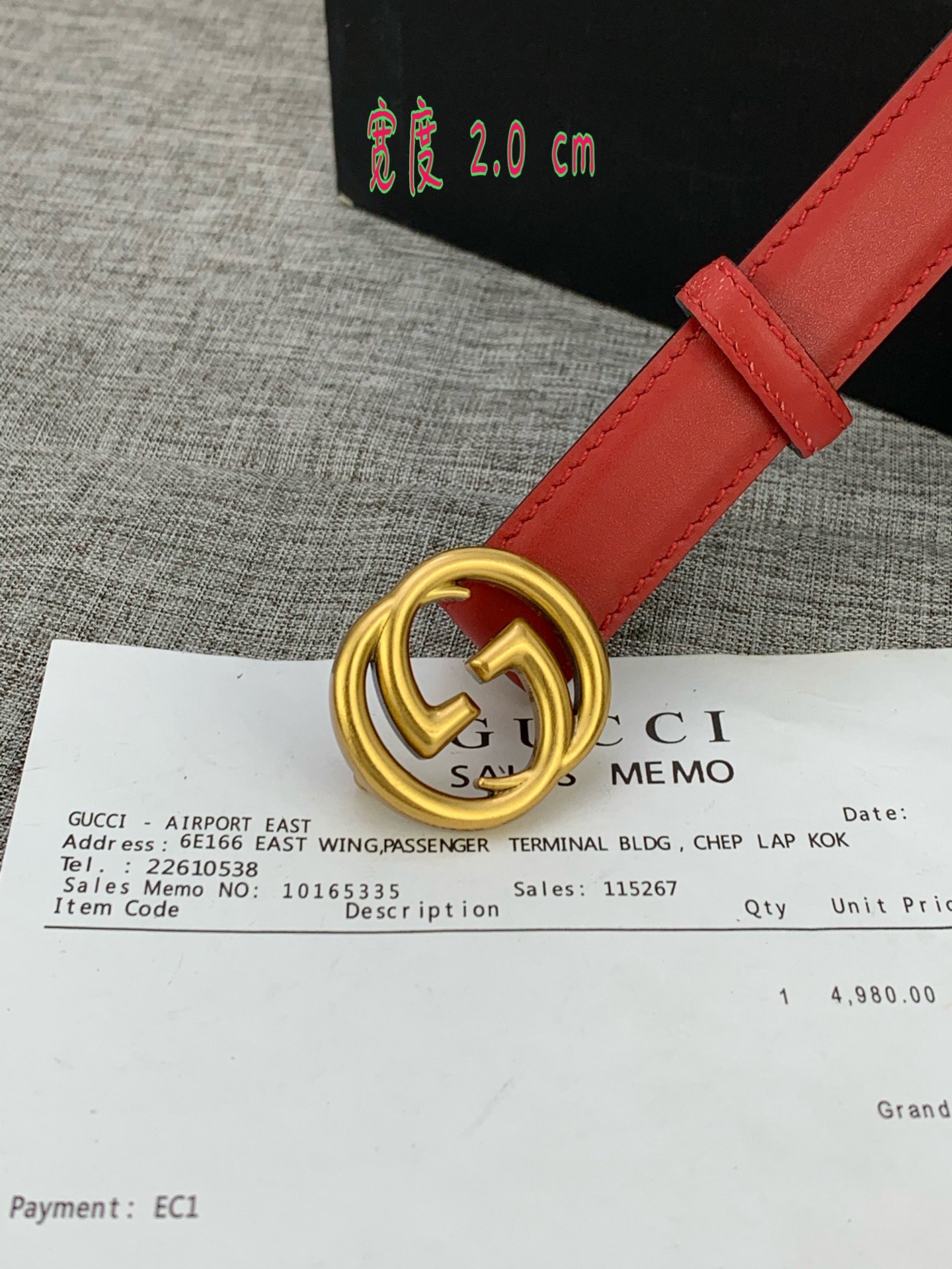 G U C C I 此细款腰带用采光头小层牛皮