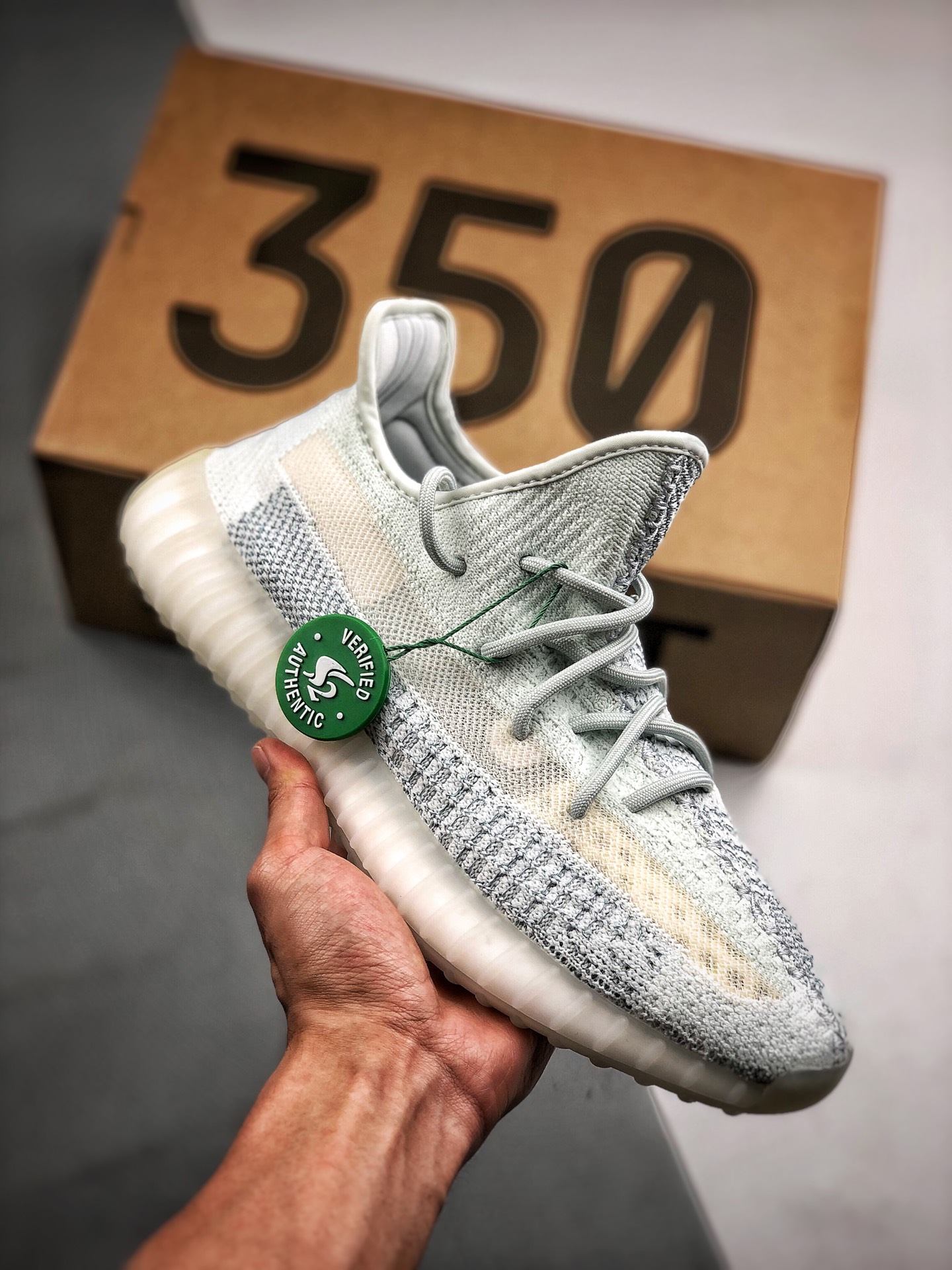 Apoyo contra reembolso Canal puro original especial Edición exclusiva pura original Yeezy 350V2 "Cloud White" Azul hiel…