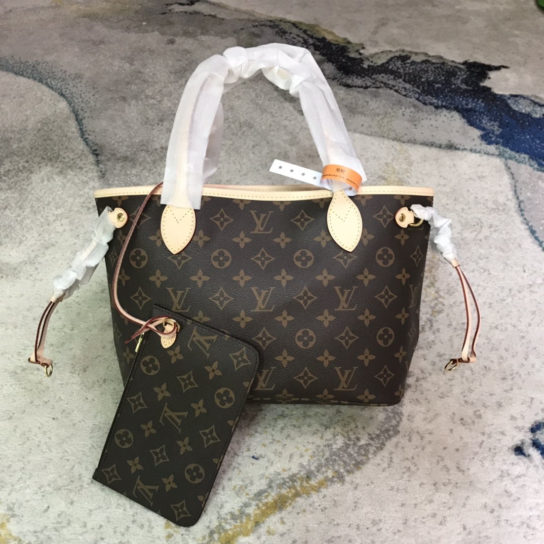 Found Replica
 Louis Vuitton LV Neverfull Handbags Tote Bags Apricot Color M41245