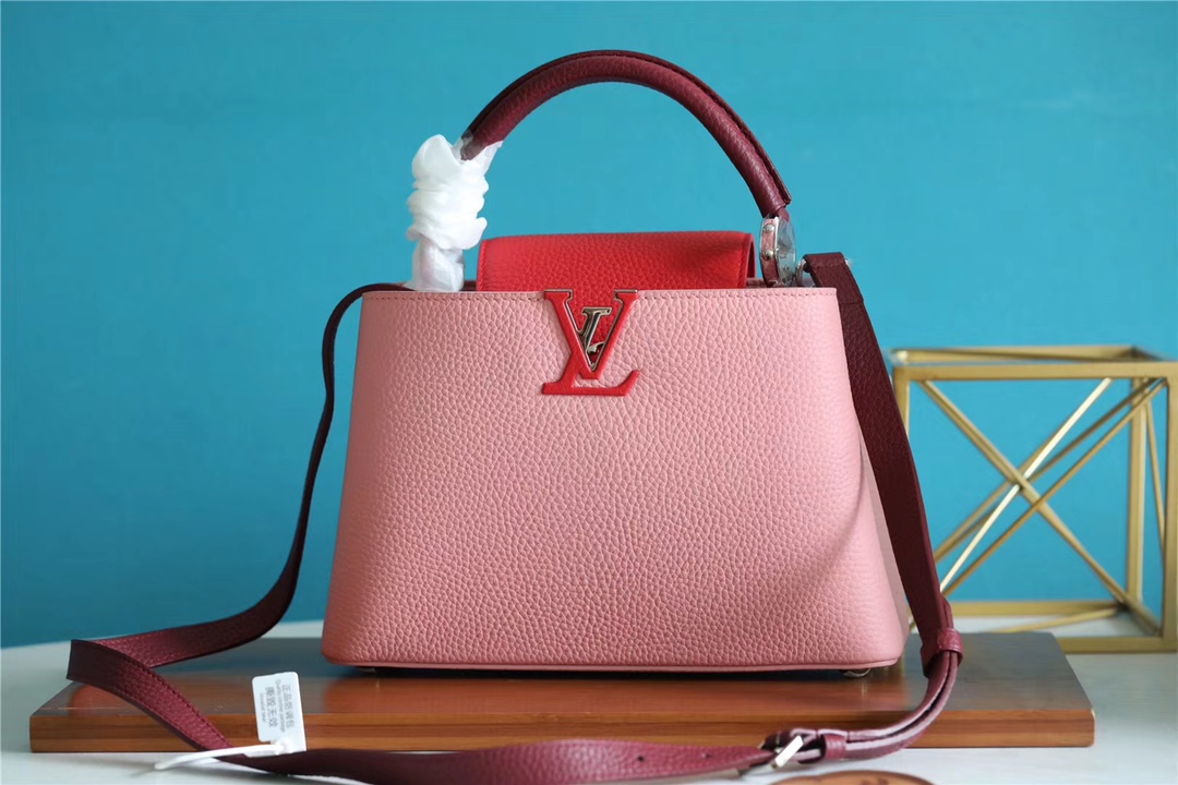 Louis Vuitton LV Capucines Bags Handbags Burgundy Pink Red Taurillon M53963