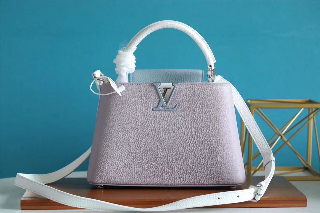 Louis Vuitton LV Capucines Best
 Bags Handbags Blue Light Pink Purple Taurillon M56299
