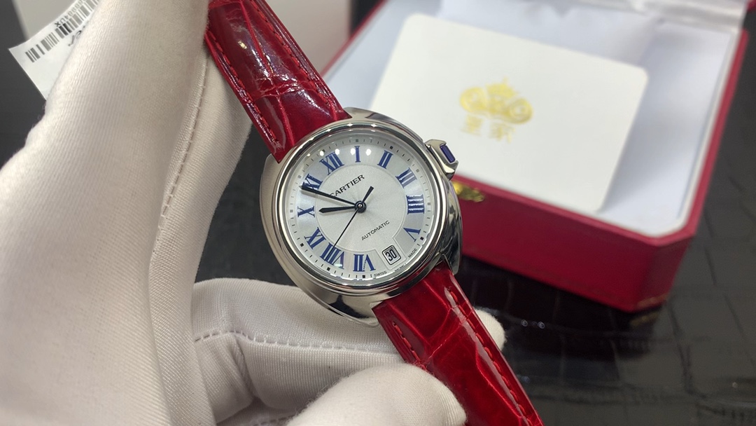 Cartier 皇家 卡地亚钥匙系列女款酒红色鳄鱼皮表带视频欣赏