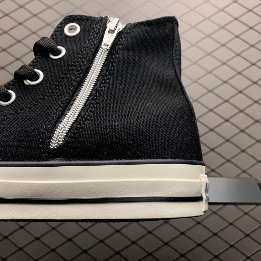 150 Converse 匡威 All-star 高帮刺绣补丁 侧边拉链款帆布硫化板鞋