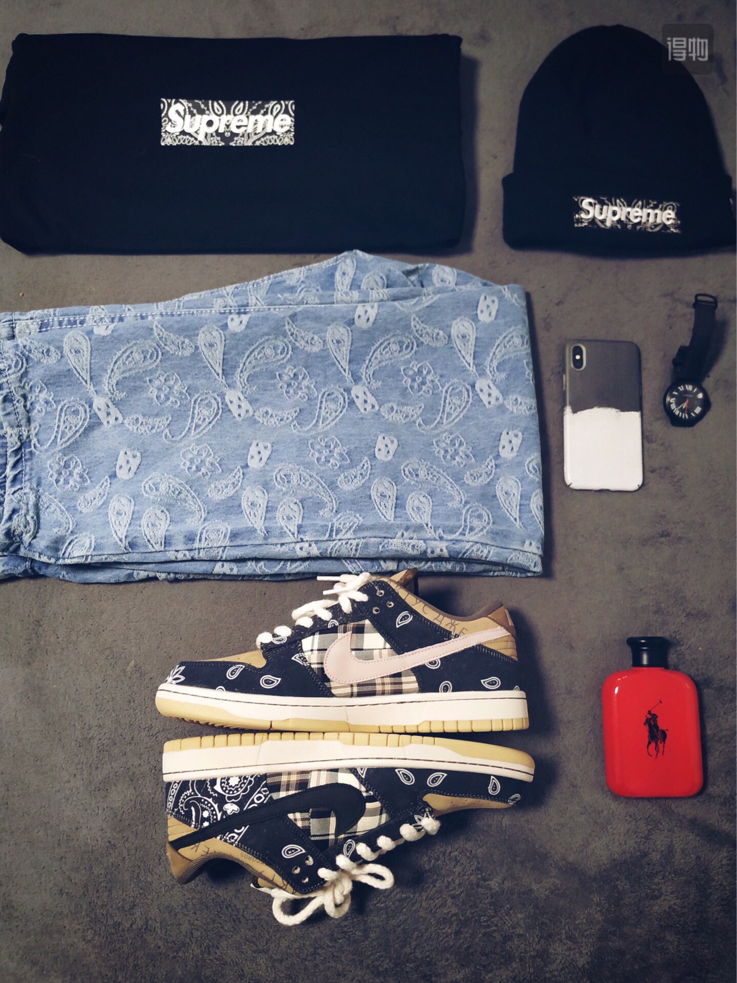 Travis Scott × SB Dunk waist flower fruit # Selected materials for wearing, take for promotion