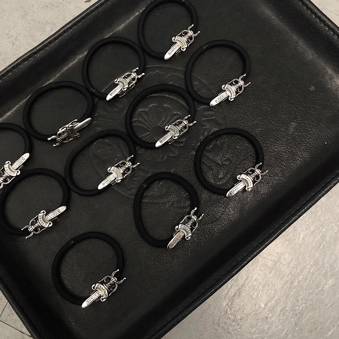 Chrome Hearts 𝐂𝐡𝐫𝐨𝐦𝐞 𝐡𝐞𝐚𝐫𝐭𝐬克罗心宝剑发绳/手链两戴