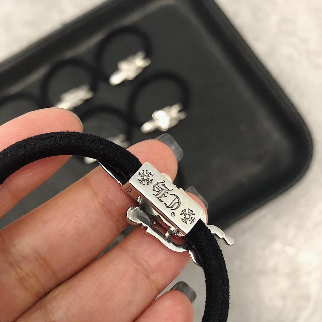 Chrome Hearts 𝐂𝐡𝐫𝐨𝐦𝐞 𝐡𝐞𝐚𝐫𝐭𝐬克罗心宝剑发绳/手链两戴