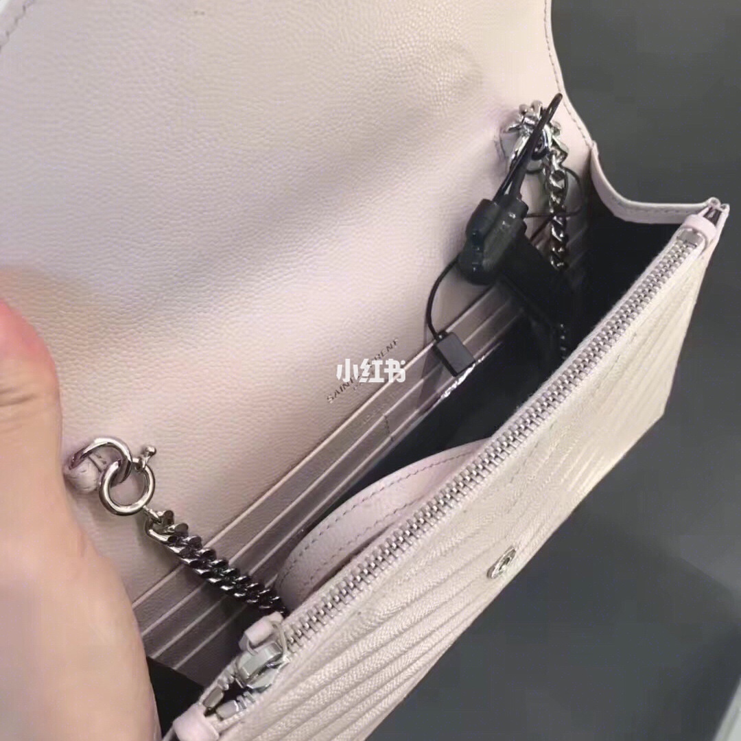 Saint laurent Ysl woc19小号信封包 393953白色银扣