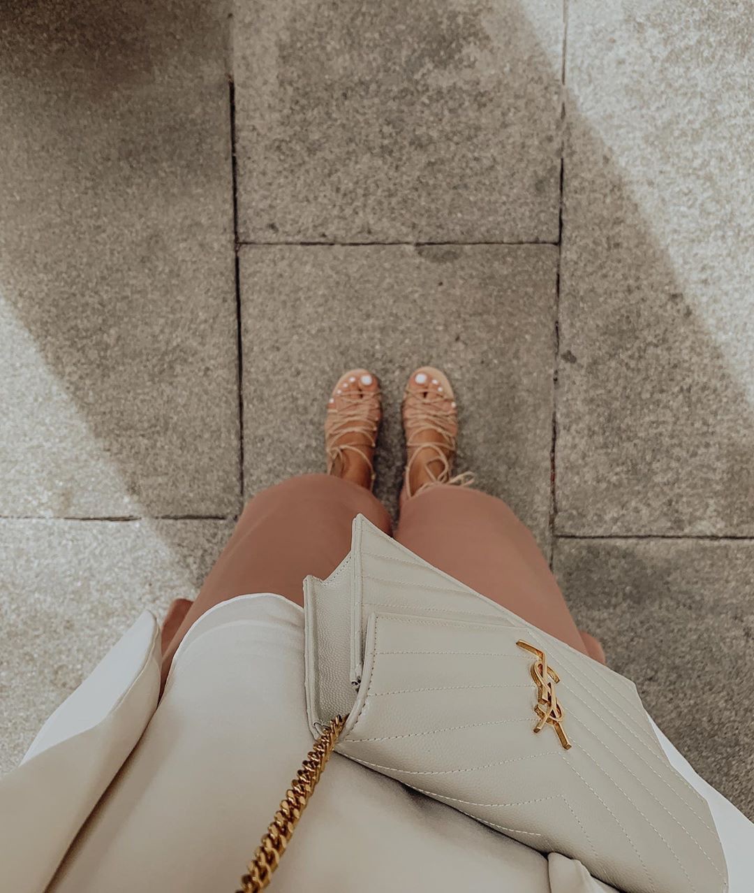 Saint laurent Ysl woc19小号信封包 393953白色金扣