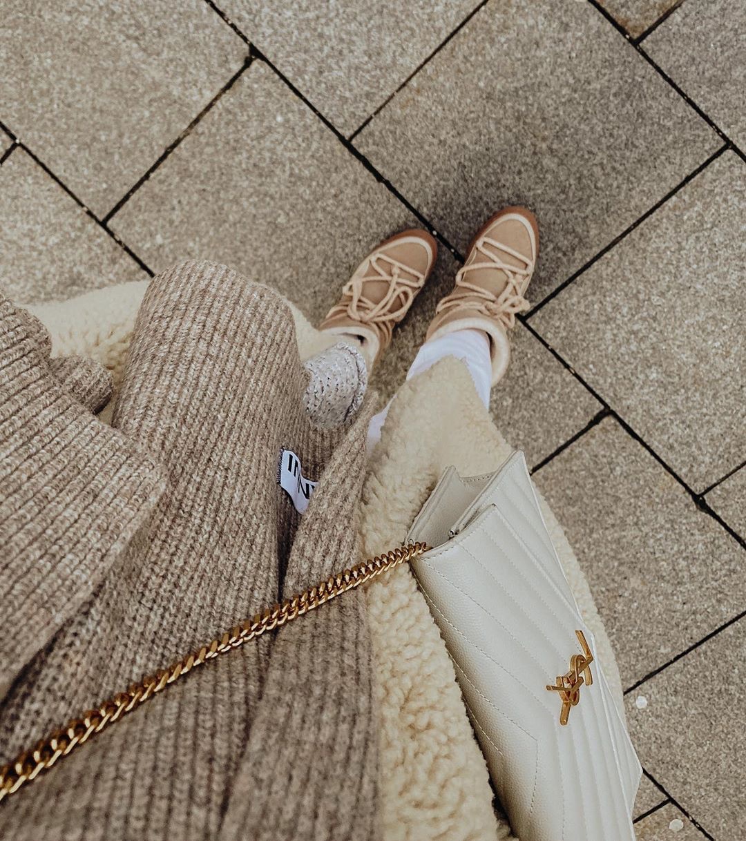 Saint laurent Ysl woc19小号信封包 393953白色金扣