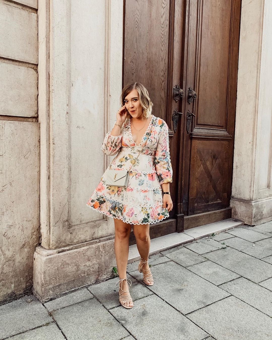 Saint laurent Ysl woc19小号信封包 393953白色金扣