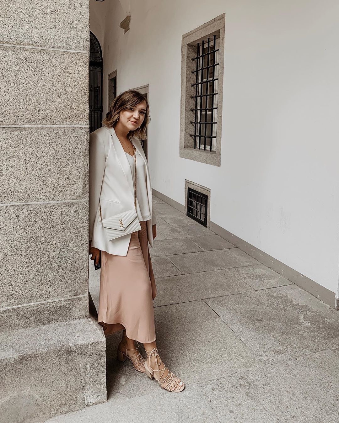 Saint laurent Ysl woc19小号信封包 393953白色金扣