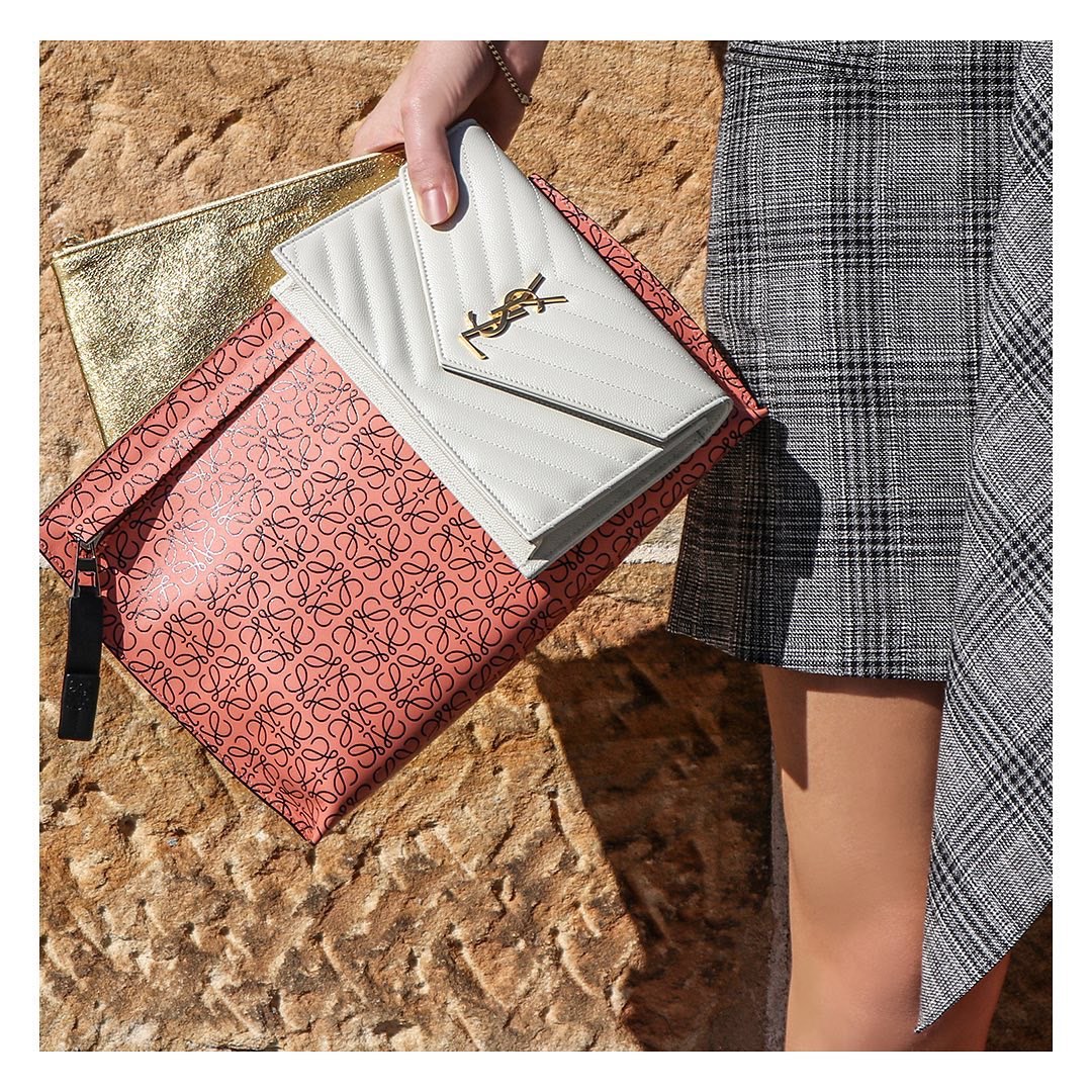 Saint laurent Ysl woc19小号信封包 393953白色金扣