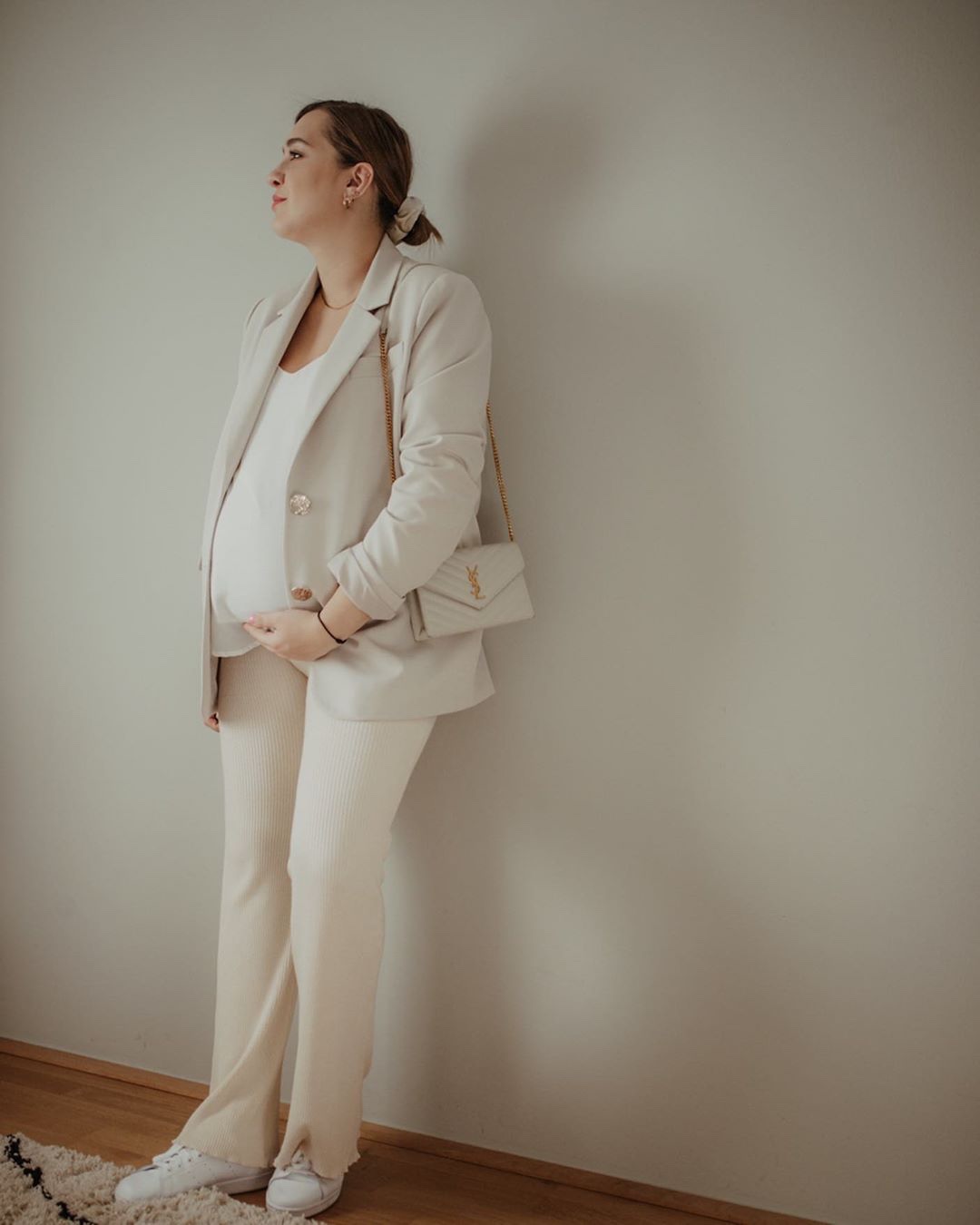 Saint laurent Ysl woc19小号信封包 393953白色金扣