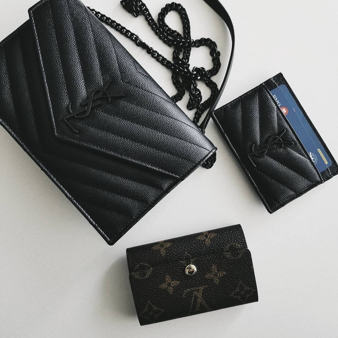 Saint laurent Ysl woc19小号信封包 393953黑色黑扣