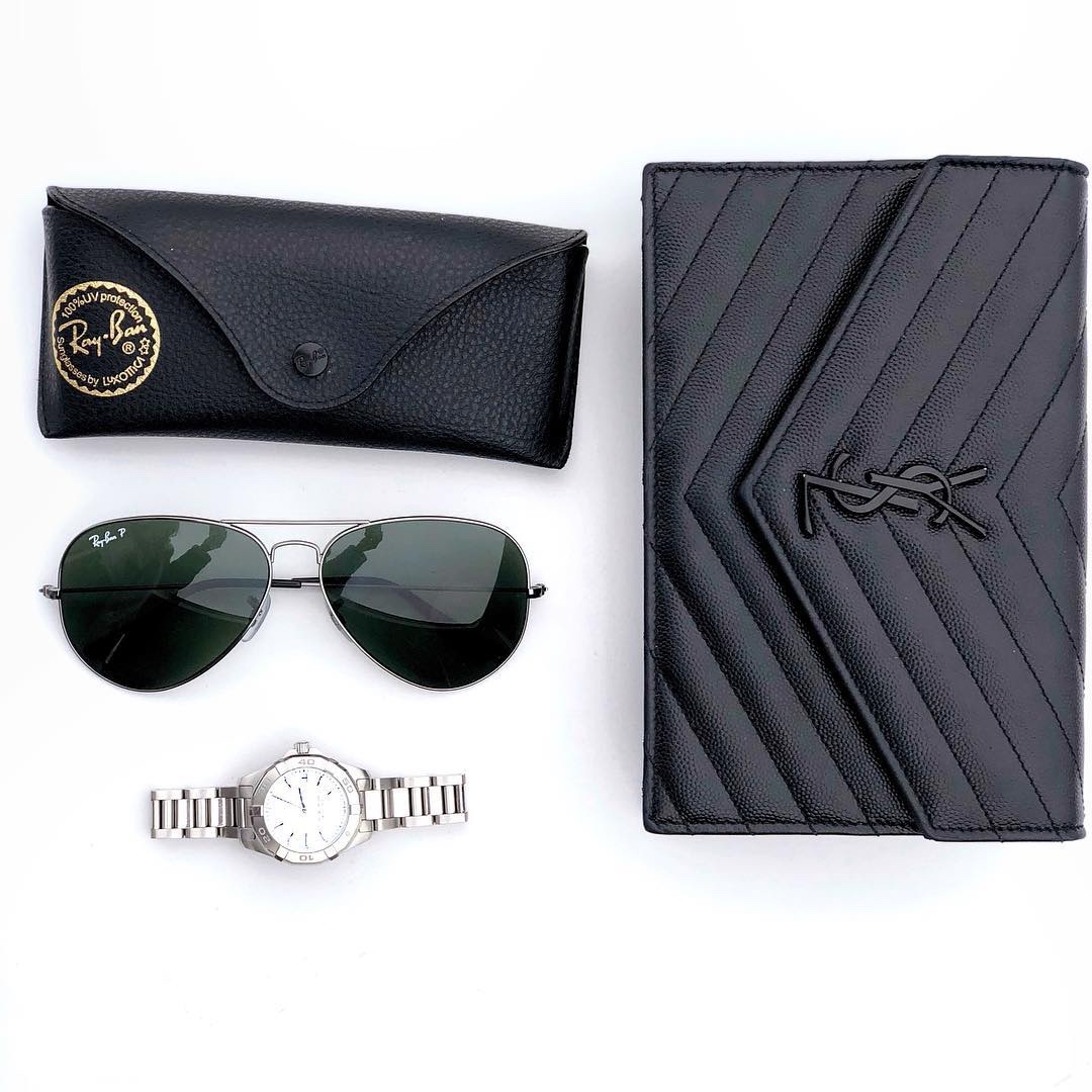 Saint laurent Ysl woc19小号信封包 393953黑色黑扣