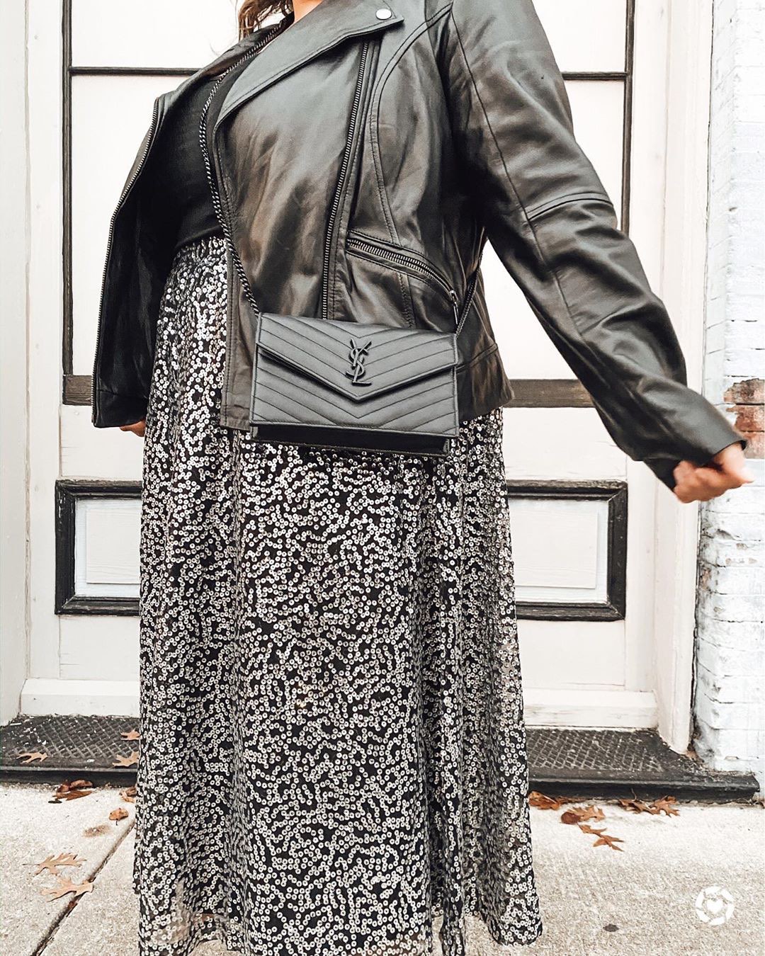 Saint laurent Ysl woc19小号信封包 393953黑色黑扣