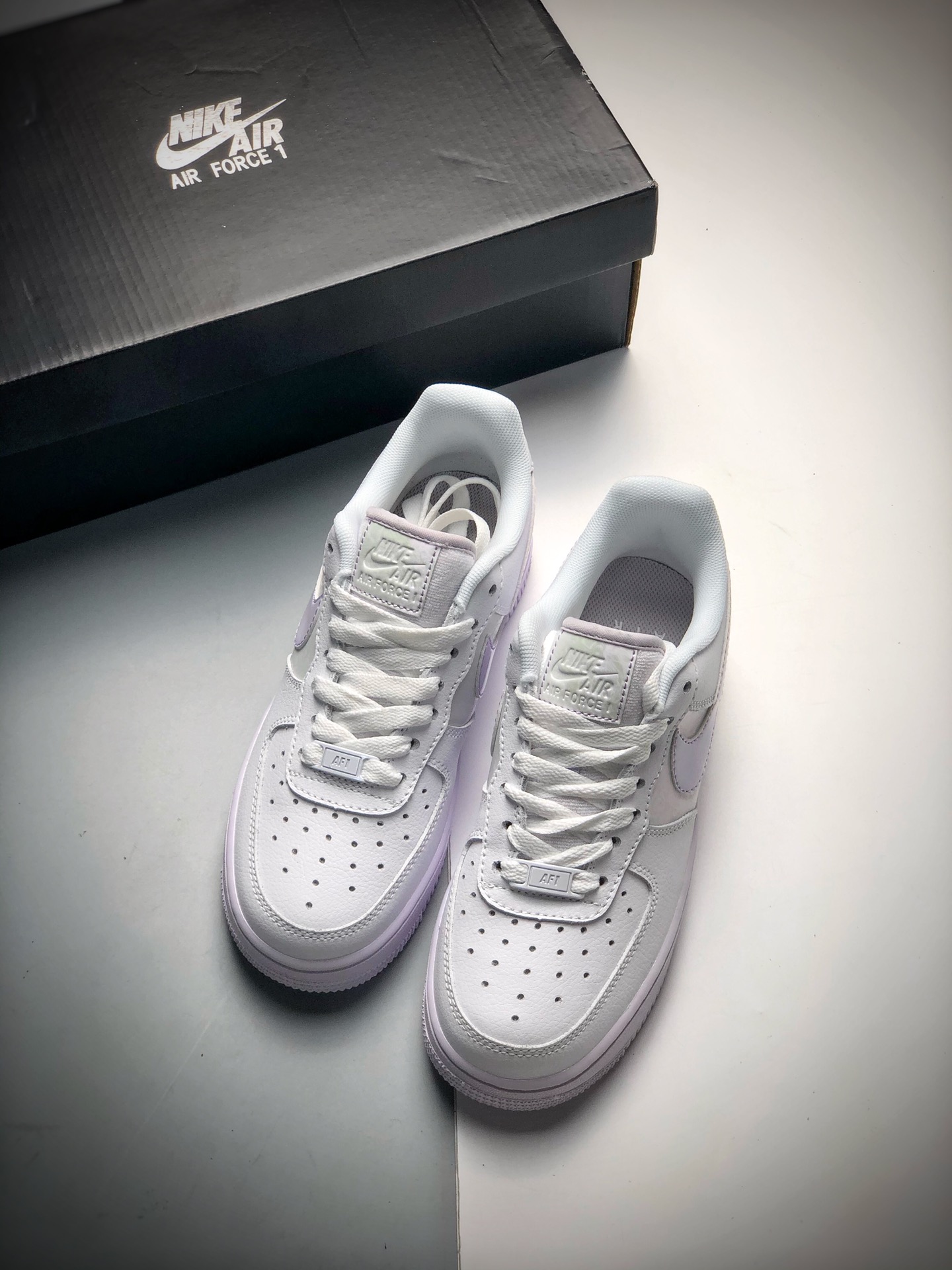 210 新品首发 耐克 Nike Air Force 1 Low 淡葡萄紫 空军一号低帮百搭休闲运动板鞋 货号CU3449-100