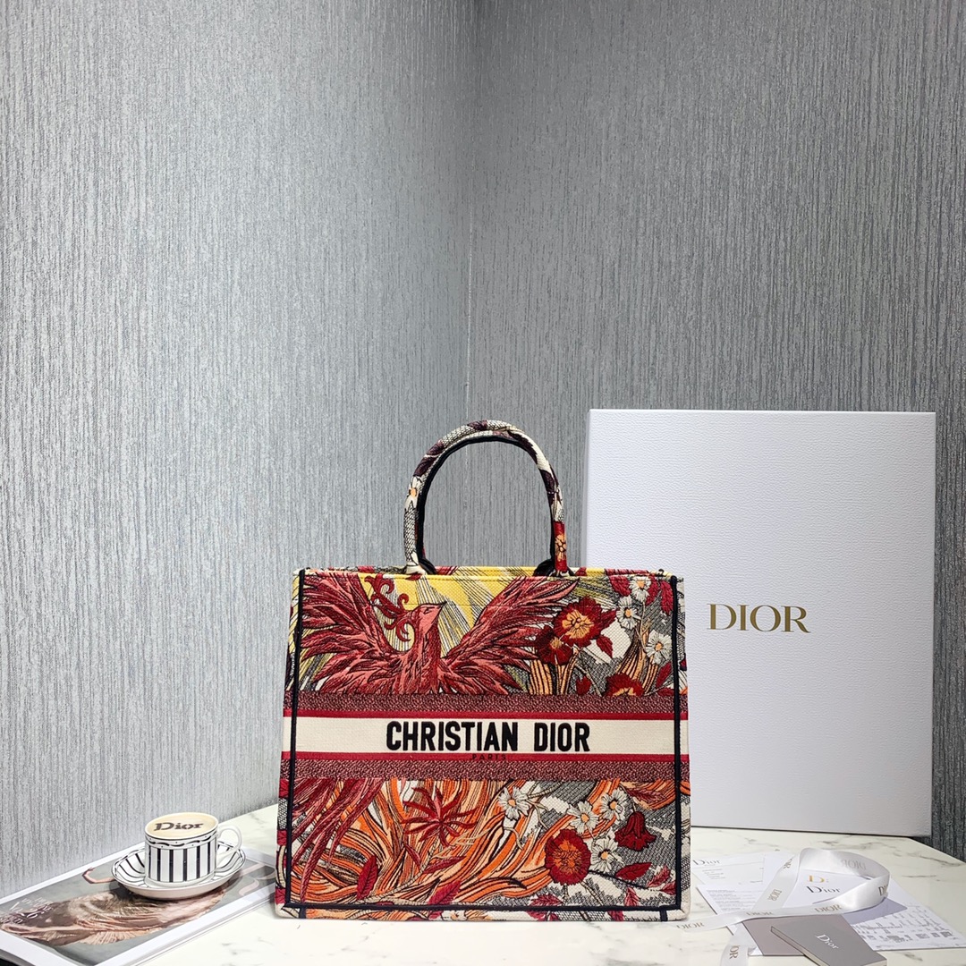 Dior Book Tote Handbags Tote Bags Embroidery Canvas Summer Collection