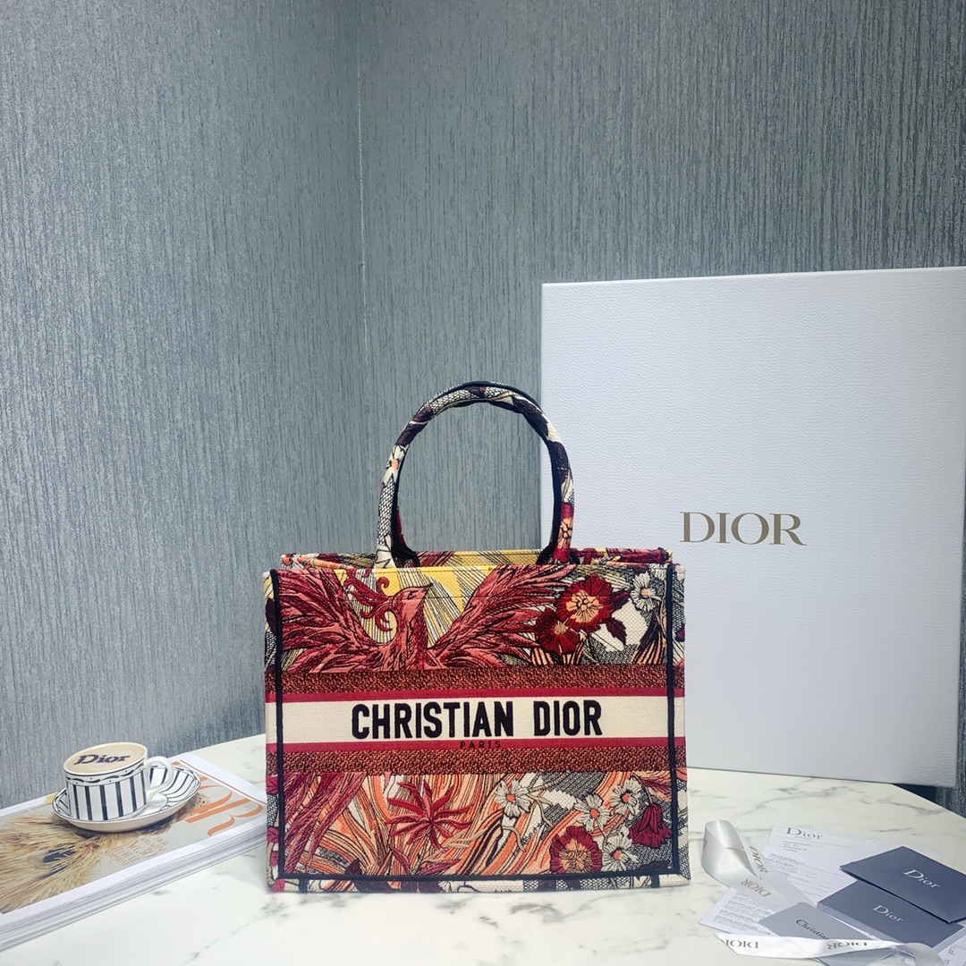 Dior Book Tote Handbags Tote Bags Embroidery Canvas Summer Collection