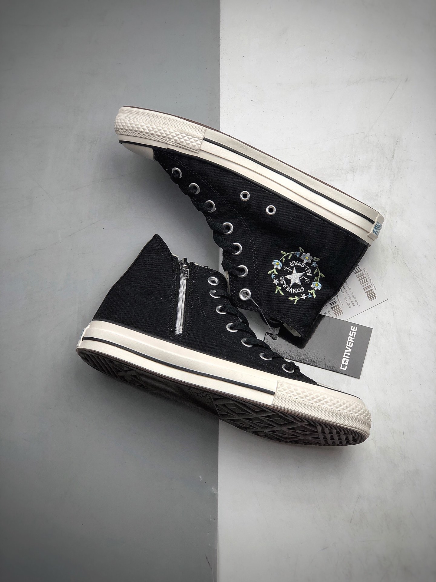 150 Converse花环拉链系列 日本限定匡威 Converse ALL STAR FLOWcROWN 常青藤米白/黑色/樱花粉