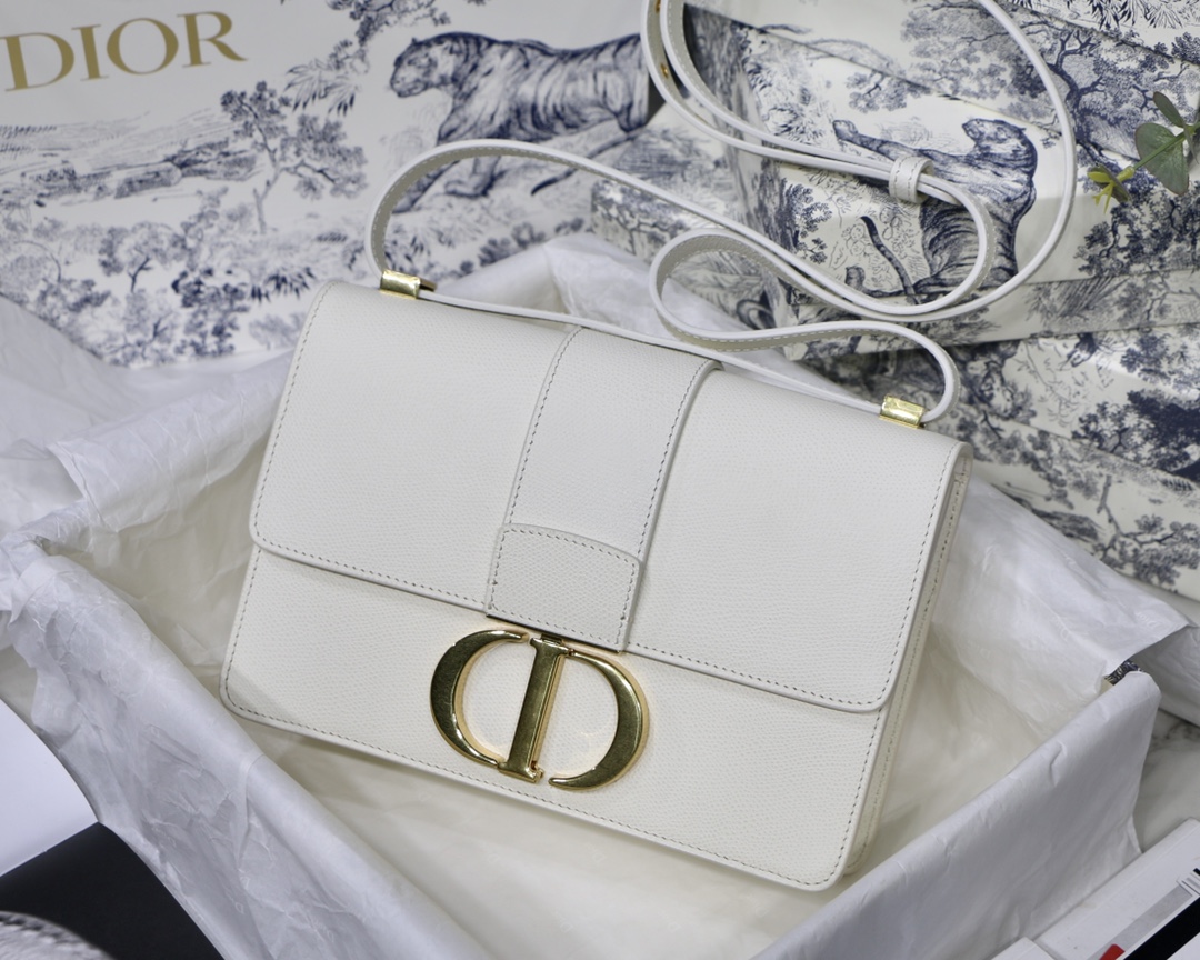 Dior 30 Montaigne белая сумка с клапаном на плечо и клатч
