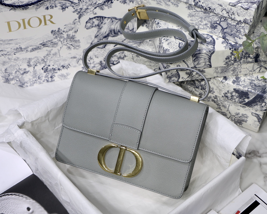 Dior 30 Montaigne серый камень клапан плечевая сумка