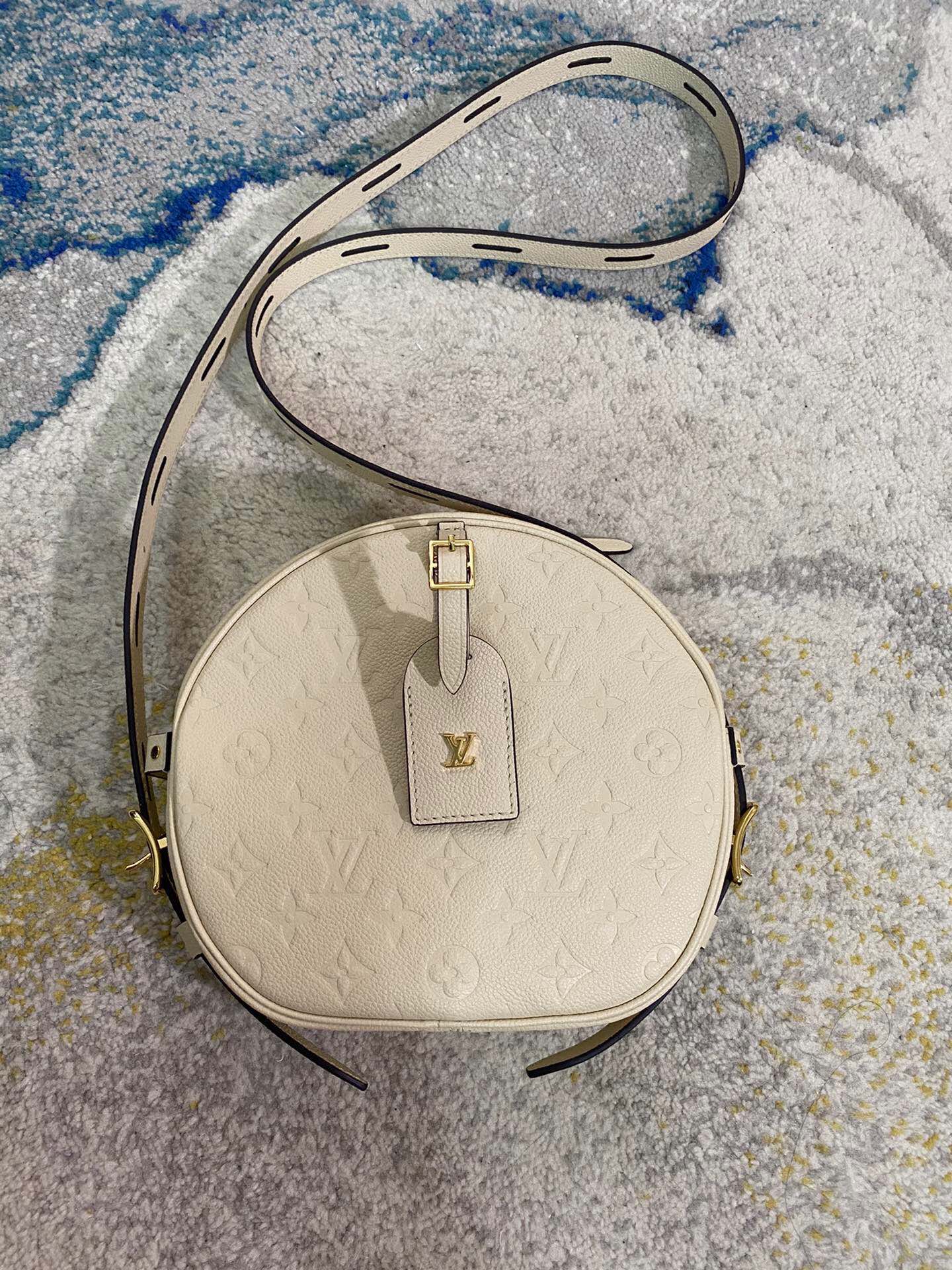 Louis Vuitton LV Boite Chapeau Bags Handbags Gold White Empreinte​ Cowhide M45276