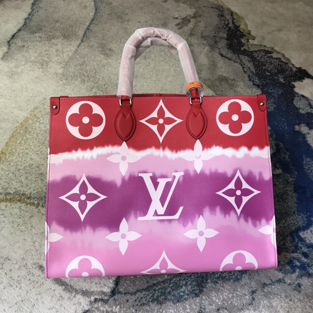 Louis Vuitton LV Onthego Tote Bags Pink Red Summer Collection M45121